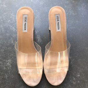 Steve Madden Saki Acrylic Block Clear heel Sz 11